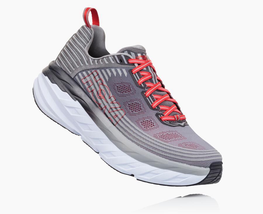 Running Shoes Mens - Hoka One One Bondi 6 - Grey - HUJDLFX-09